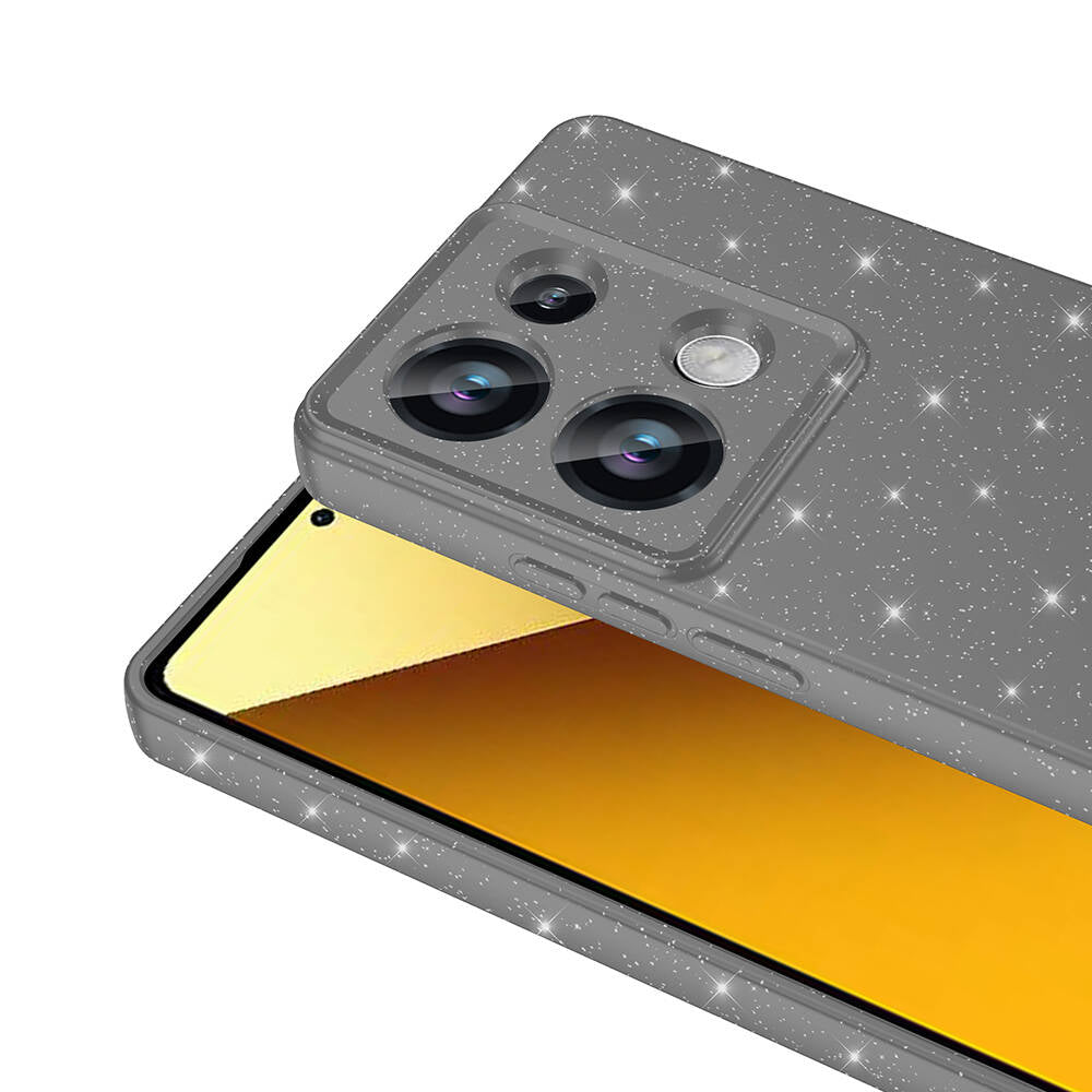 Xiaomi Redmi Note 13 Pro 4G Kılıf Kamera Korumalı Simli Lüks Zore Koton Kapak Beyaz