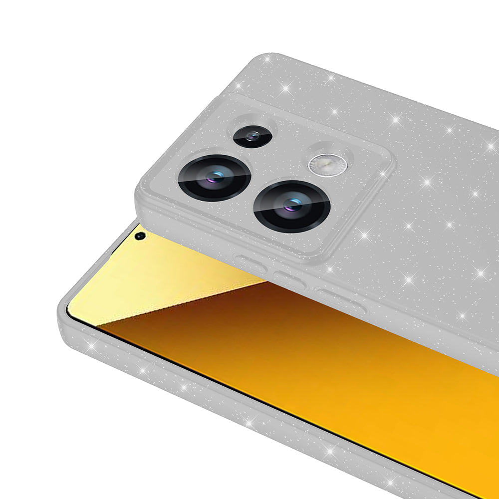 Xiaomi Redmi Note 13 Pro 4G Kılıf Kamera Korumalı Simli Lüks Zore Koton Kapak Beyaz