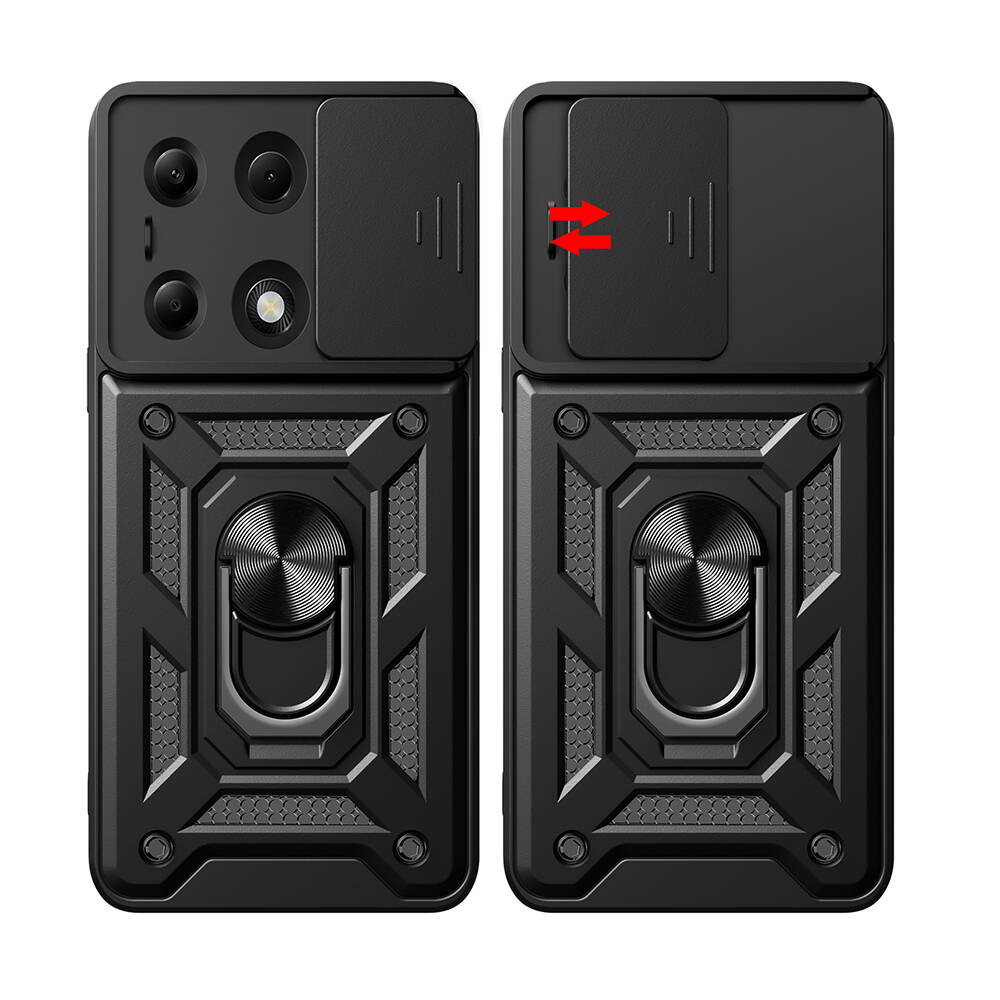 Xiaomi Redmi Note 13 Pro 4G Case Magnetic Stand Camera Protection Zore Sliding Vega Cover Blue