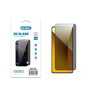 Xiaomi Redmi Note 13 Pro 5G Go Des OG Glass Privacy Antistatic Tempered Glass Screen Protector Black 