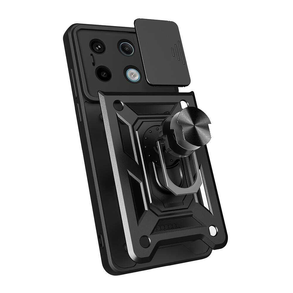 Xiaomi Redmi Note 13 Pro 5G Case Magnetic Stand Camera Protection Zore Sliding Vega Cover Black