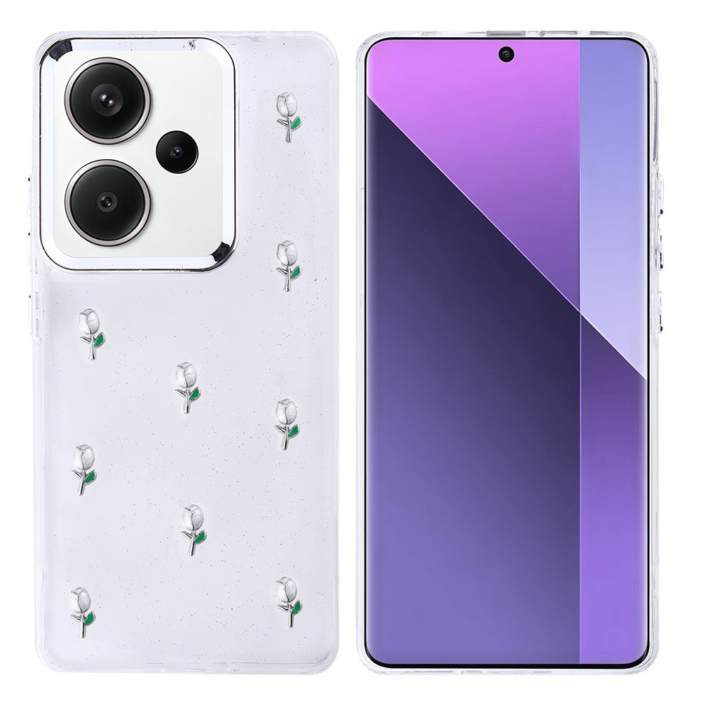 Xiaomi Redmi Note 13 Pro Plus 5G Kılıf Airbag Tasarımlı Simli Şeffaf Zore Kutup Kapak Lale