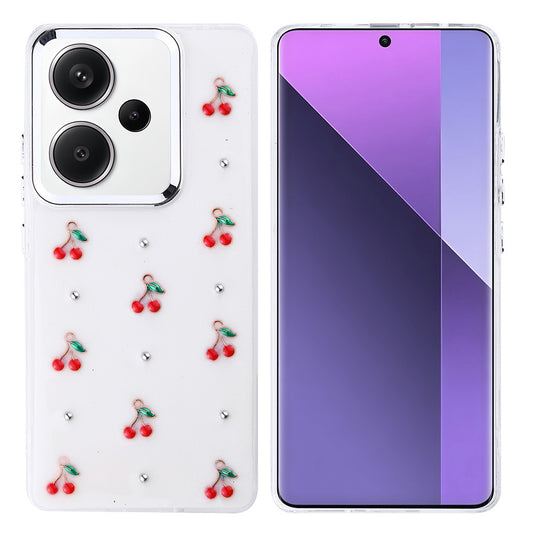 Xiaomi Redmi Note 13 Pro Plus 5G Kılıf Airbag Tasarımlı Simli Şeffaf Zore Kutup Kapak Kiraz