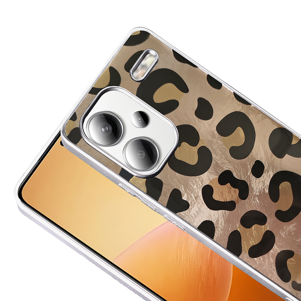 Xiaomi Redmi Note 13 Pro Plus 5G Kılıf Desenli Zore Mep Kapak Gold Leopar