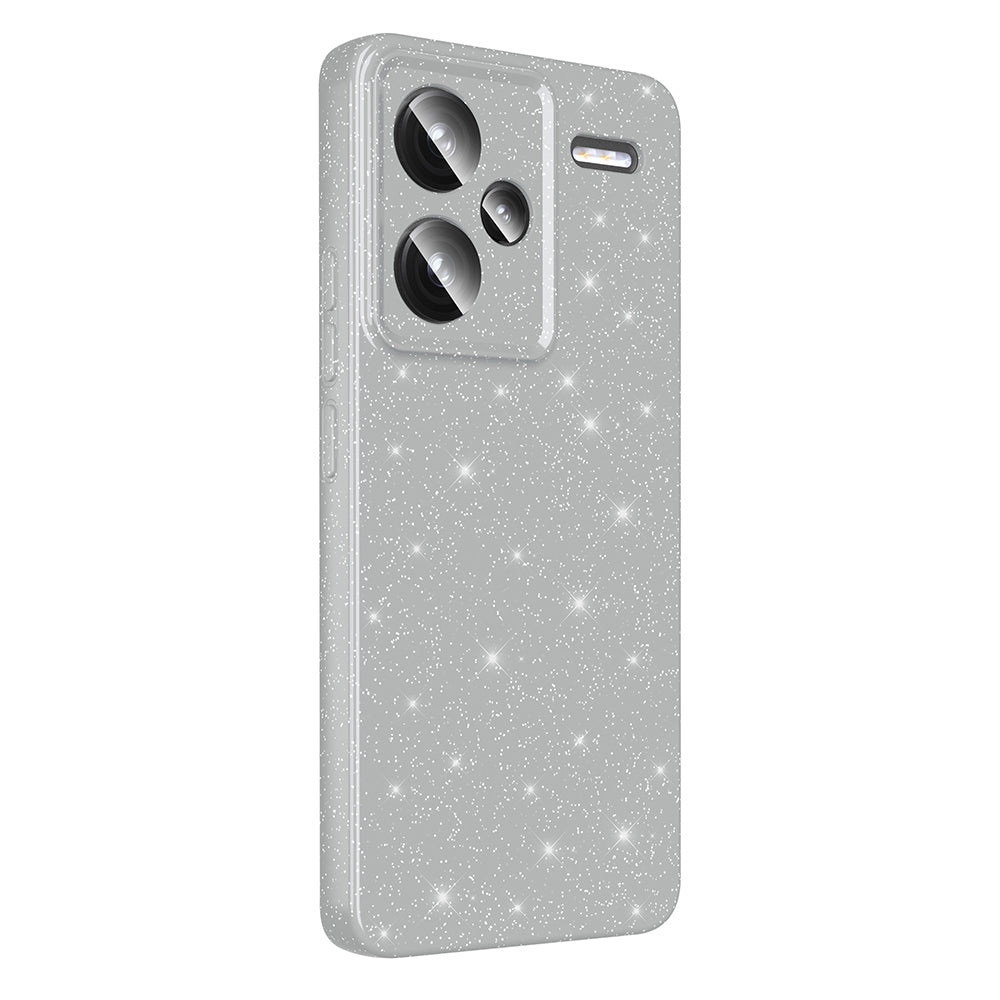 Xiaomi Redmi Note 13 Pro Plus 5G Case Camera Protection Glitter Luxury Zore Cotton Cover Light Pink 