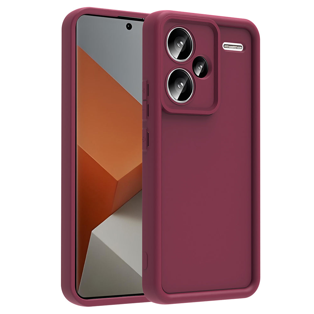 Xiaomi Redmi Note 13 Pro Plus Case Camera Protection Zore Pineapple Cover Plum