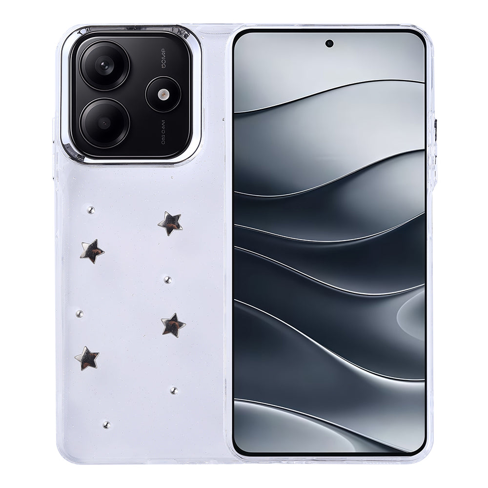 Xiaomi Redmi Note 14 4G Case Airbag Design Glitter Transparent Zore Polar Cover Star