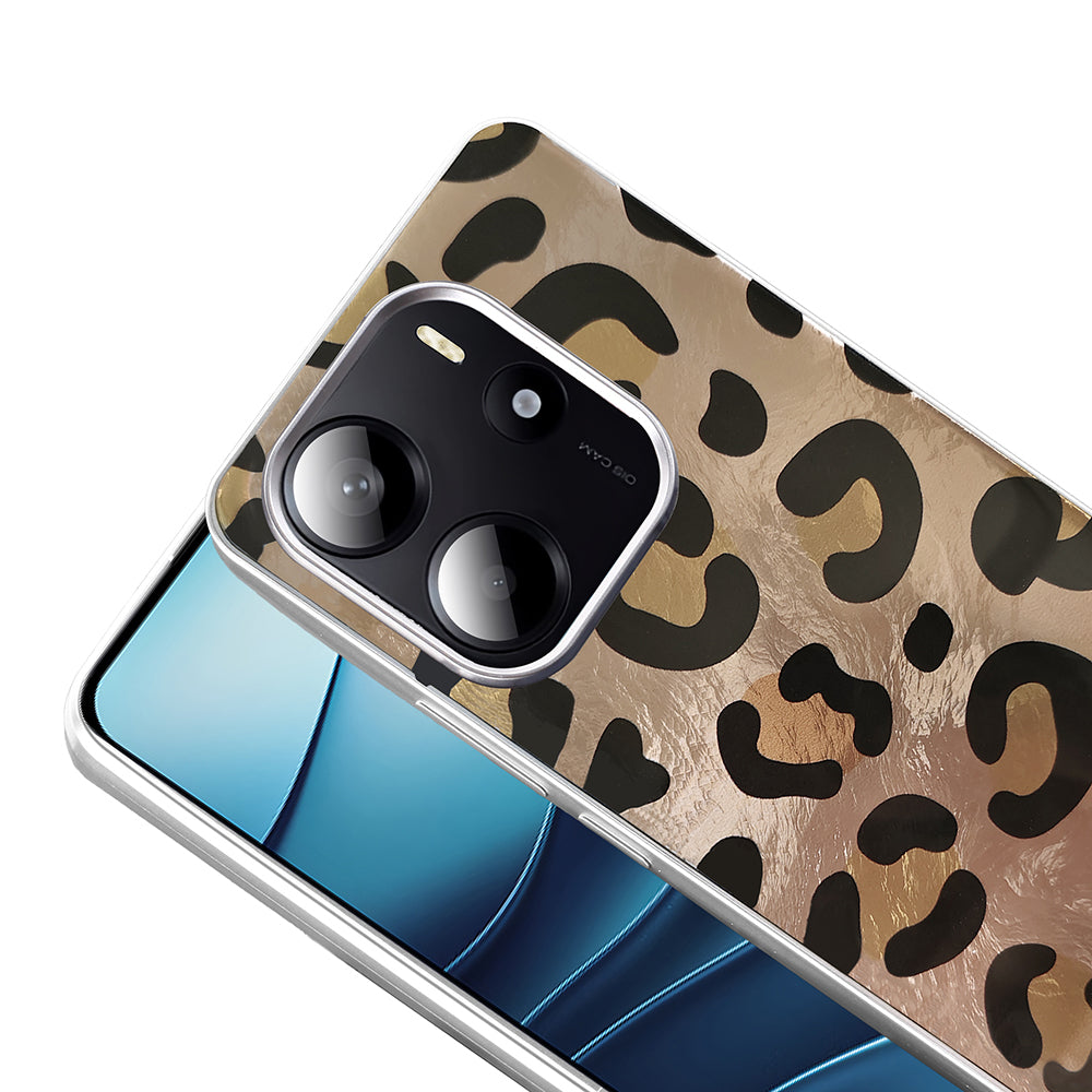 Xiaomi Redmi Note 14 4G Kılıf Desenli Zore Mep Kapak Gold Leopar