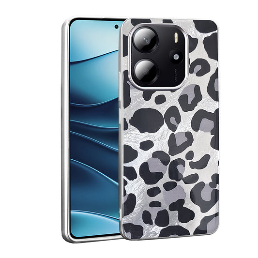 Xiaomi Redmi Note 14 4G Kılıf Desenli Zore Mep Kapak Gri Leopar