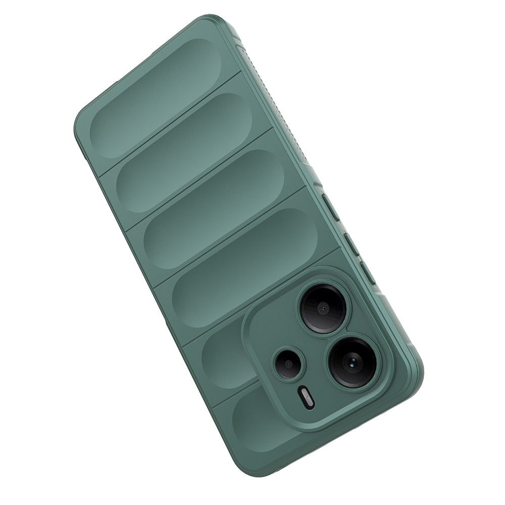 Xiaomi Redmi Note 14 4G Case Flexible TPU Hollow Back Surface Design Zore Ethnic Silicone Cover Dark Green