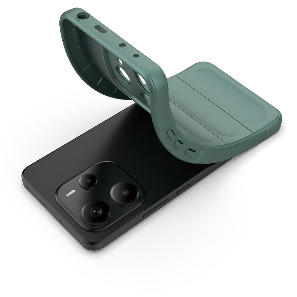 Xiaomi Redmi Note 14 4G Case Flexible TPU Hollow Back Surface Design Zore Ethnic Silicone Cover Dark Green