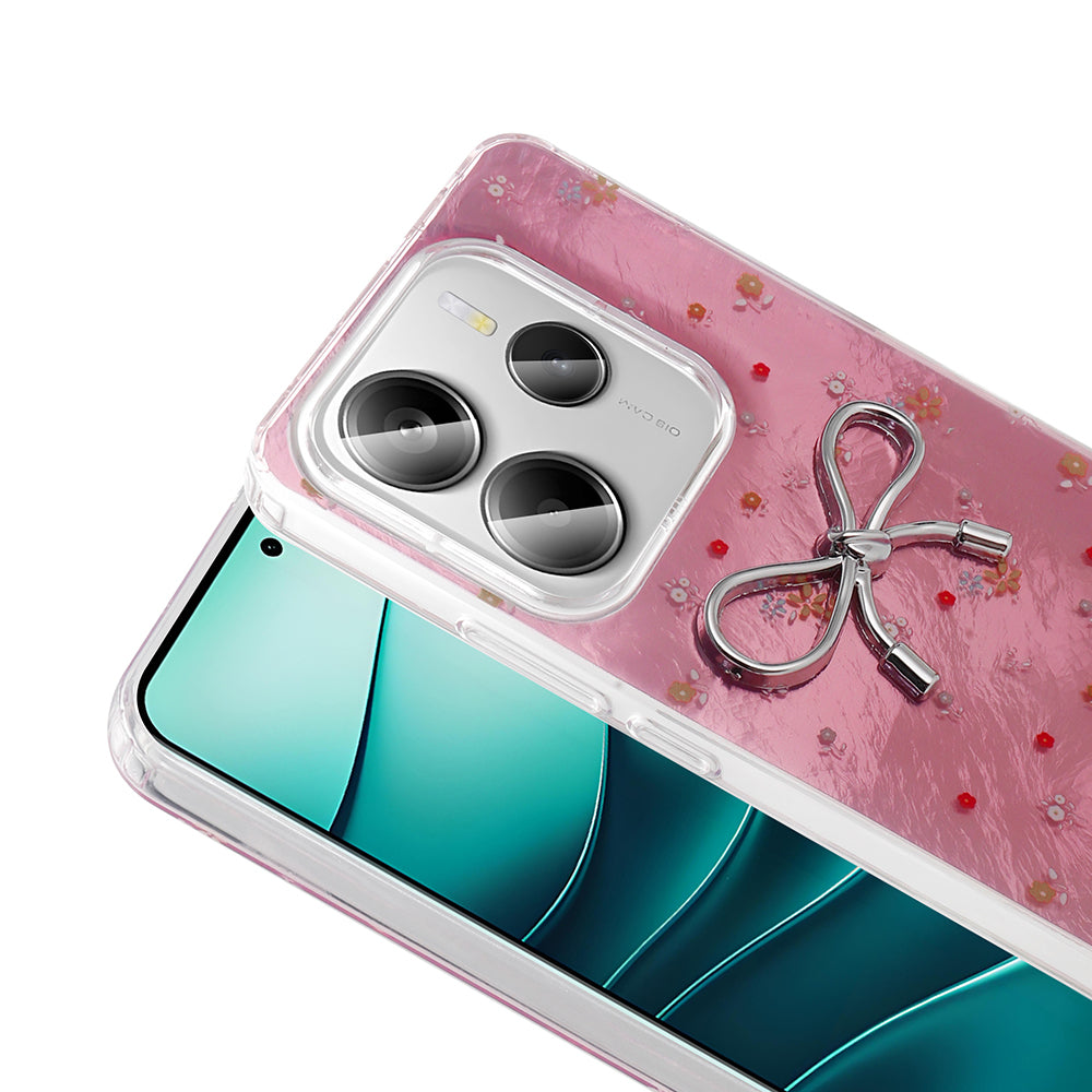 Xiaomi Redmi Note 14 4G Kılıf Kamera Korumalı Figürlü Zore Ponti Silikon Kapak Açık Pembe