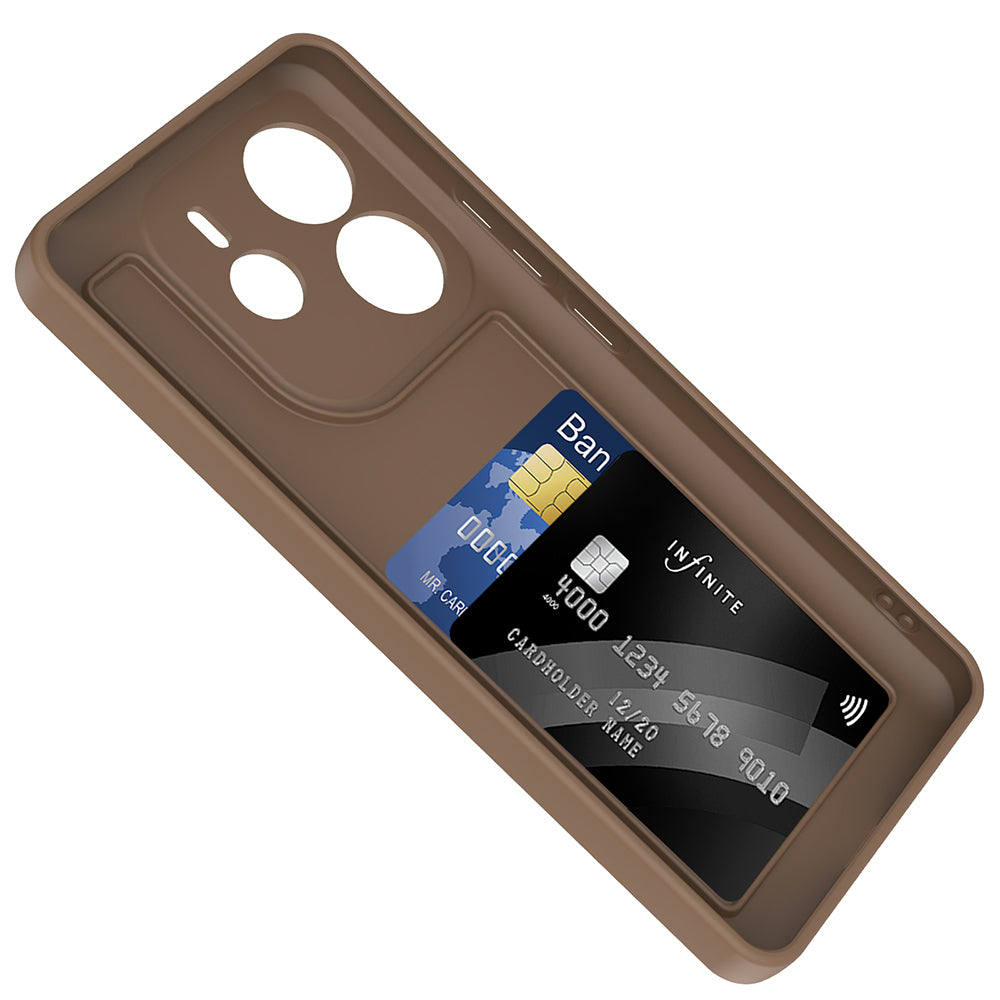 Xiaomi Redmi Note 14 4G Kılıf Kamera Korumalı Kartlık Hazneli Zore Vitra Kapak Gri