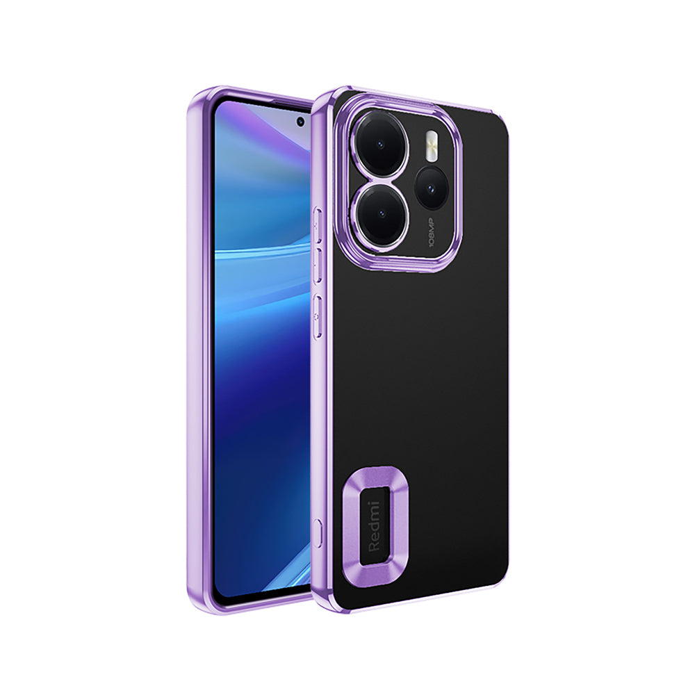 Xiaomi Redmi Note 14 4G Case Camera Protection Logo Showing Zore Omega Cover Deep Purple 