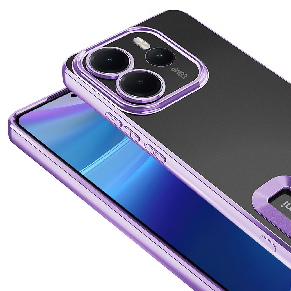 Xiaomi Redmi Note 14 4G Case Camera Protection Logo Showing Zore Omega Cover Deep Purple 