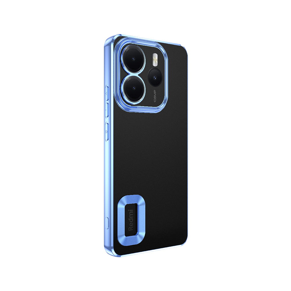 Xiaomi Redmi Note 14 4G Case Camera Protection Logo Showing Zore Omega Cover Sierra Blue 