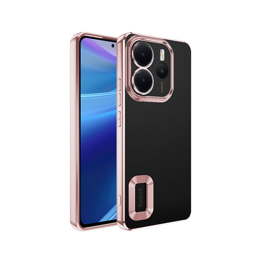 Xiaomi Redmi Note 14 4G Case Camera Protection Logo Showing Zore Omega Cover Rose Gold
