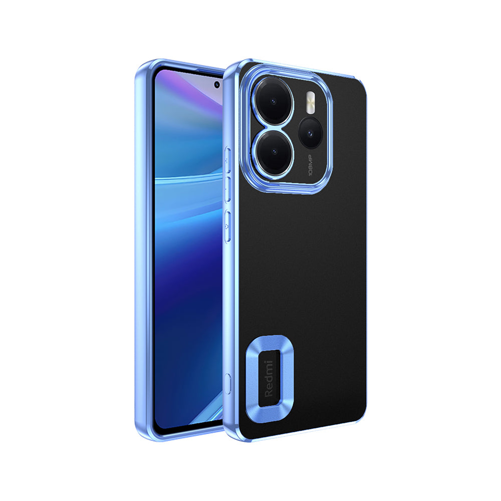 Xiaomi Redmi Note 14 4G Case Camera Protection Logo Showing Zore Omega Cover Sierra Blue 
