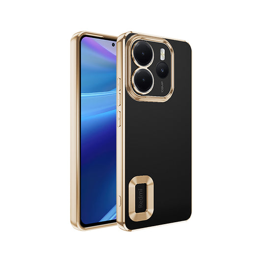 Xiaomi Redmi Note 14 4G Case Camera Protection Logo Showing Zore Omega Cover Gold 