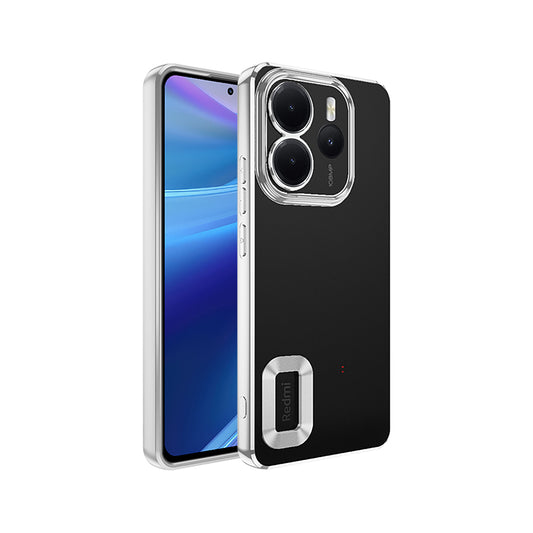 Xiaomi Redmi Note 14 4G Case Camera Protection Logo Showing Zore Omega Cover Silver 