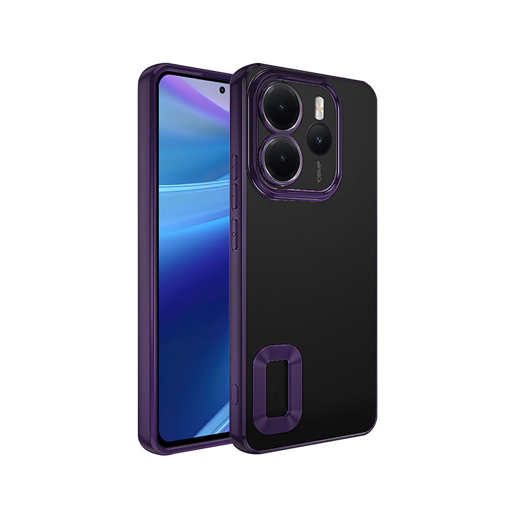 Xiaomi Redmi Note 14 4G Case Camera Protection Logo Showing Zore Omega Cover Deep Purple 