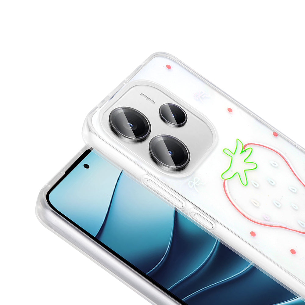 Xiaomi Redmi Note 14 4G Kılıf Şeffaf Figürlü Zore Folk Sert Kapak Kalp