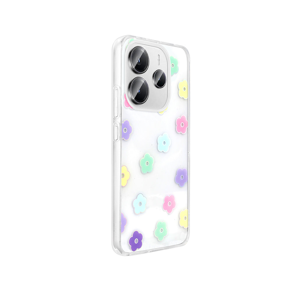 Xiaomi Redmi Note 14 4G Kılıf Şeffaf Figürlü Zore Folk Sert Kapak Fiyonk