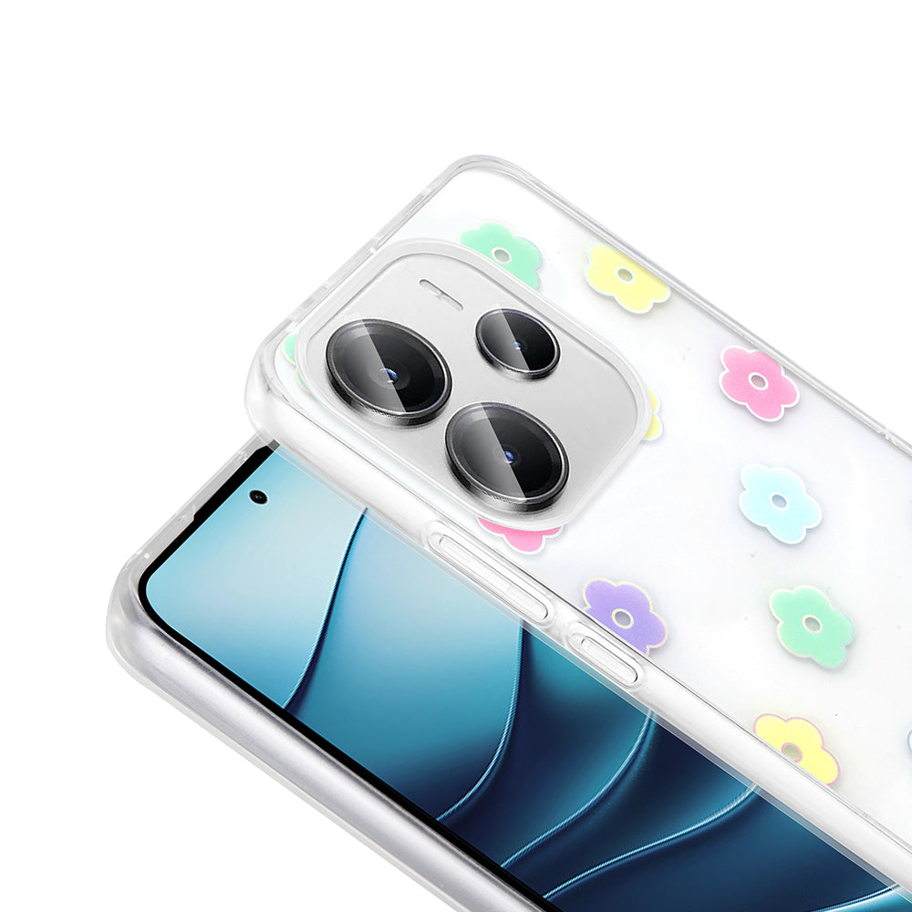 Xiaomi Redmi Note 14 4G Kılıf Şeffaf Figürlü Zore Folk Sert Kapak Kalp