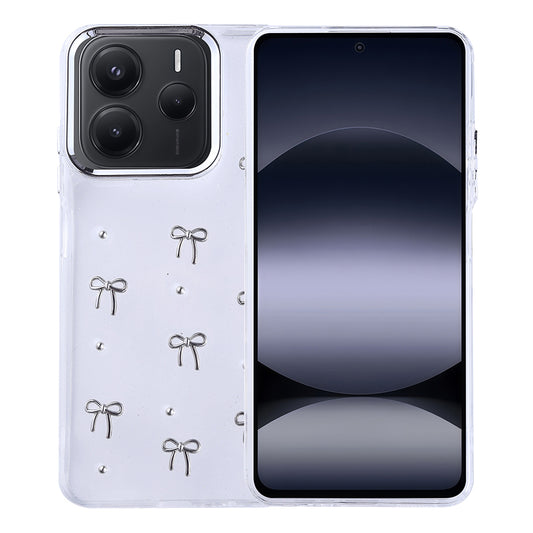 Xiaomi Redmi Note 14 5G Kılıf Airbag Tasarımlı Simli Şeffaf Zore Kutup Kapak Fiyonk