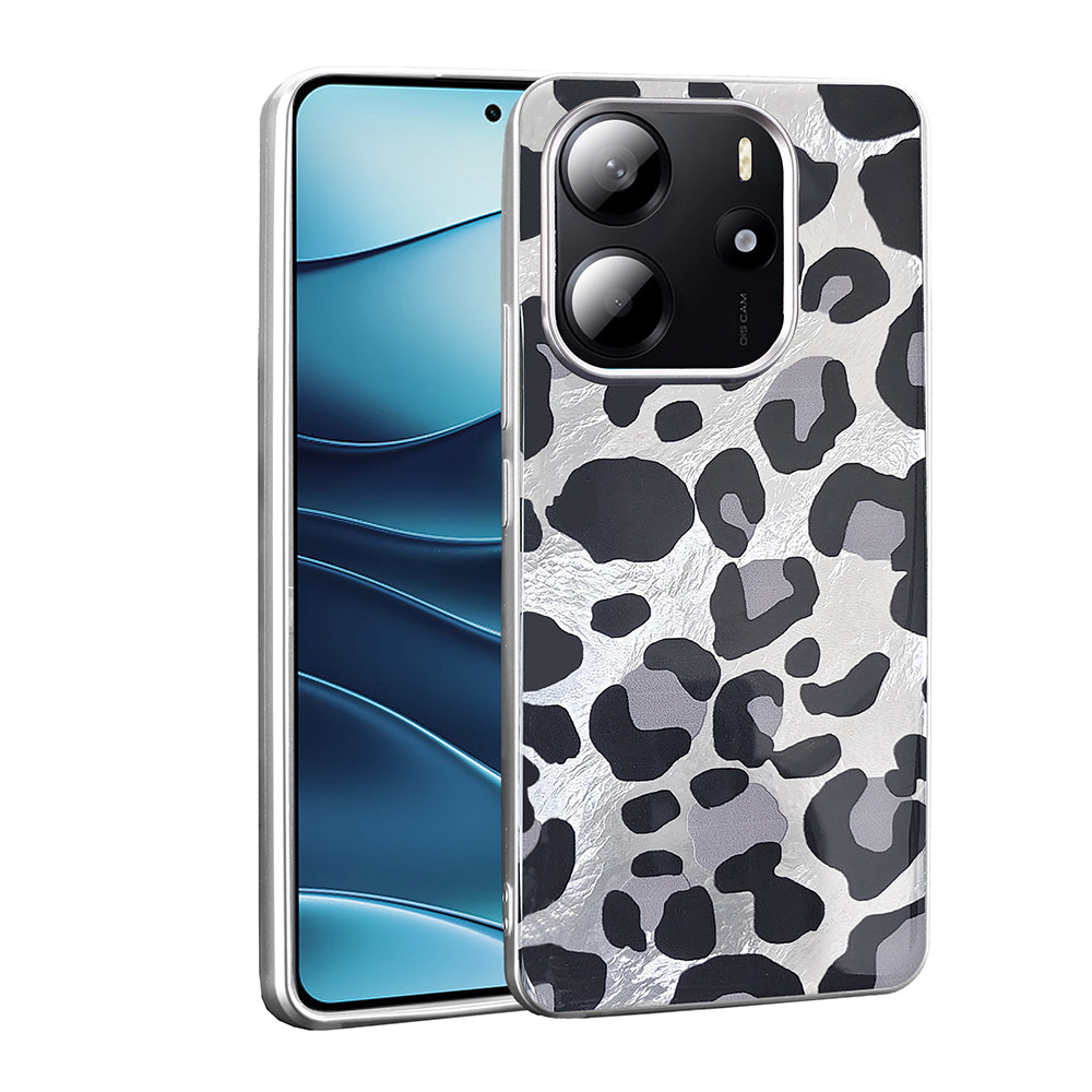Xiaomi Redmi Note 14 5G Case Patterned Zore Mep Cover Gray Leopard