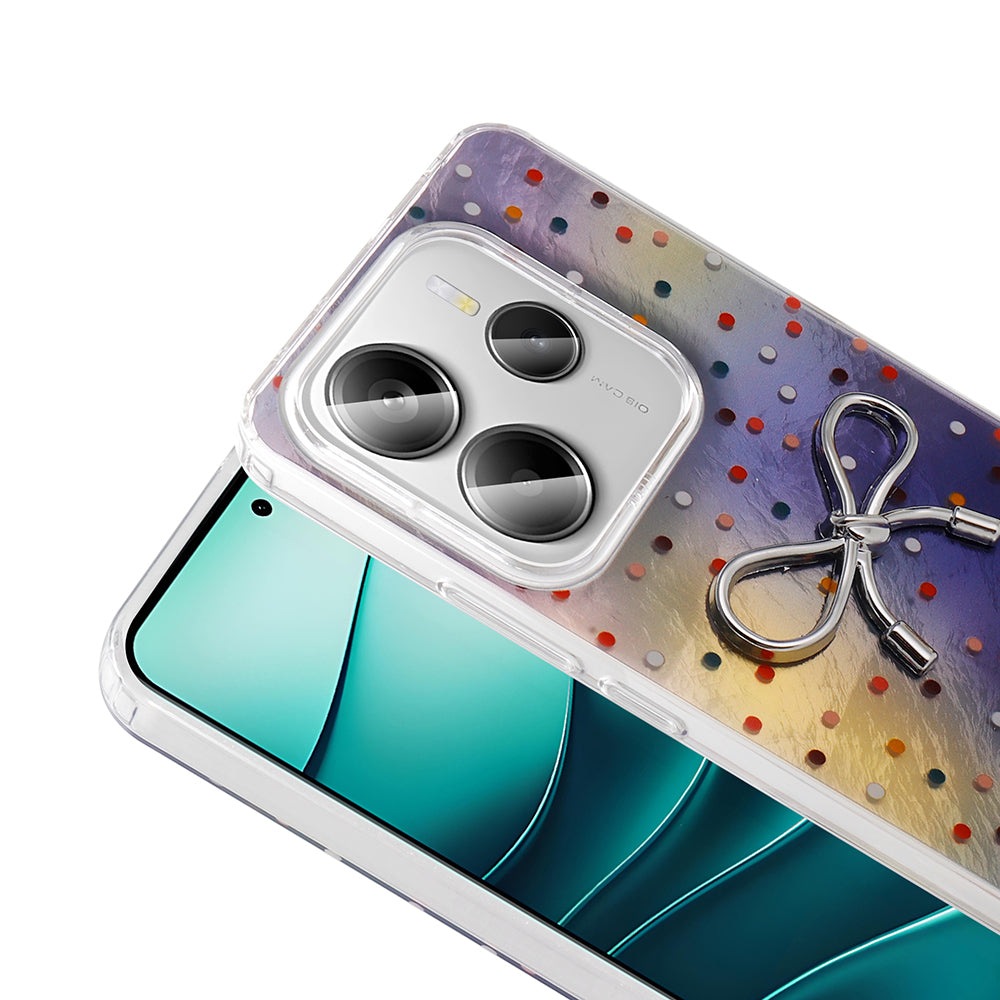 Xiaomi Redmi Note 14 5G Kılıf Kamera Korumalı Figürlü Zore Ponti Silikon Kapak Lila