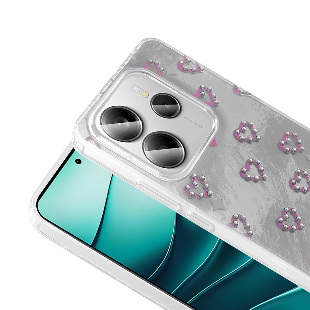 Xiaomi Redmi Note 14 5G Kılıf Kamera Korumalı Figürlü Zore Ponti Silikon Kapak Lila