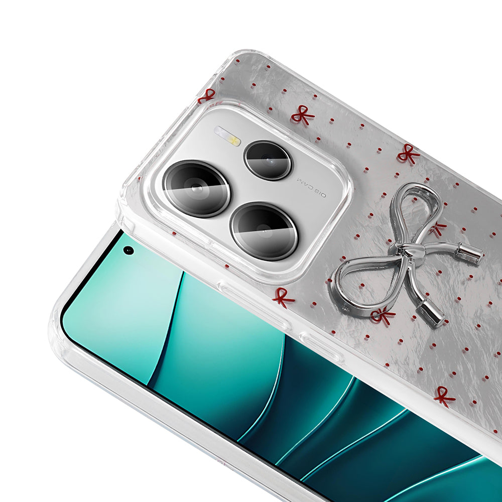 Xiaomi Redmi Note 14 5G Case Camera Protection Figured Zore Ponti Silicone Cover White 