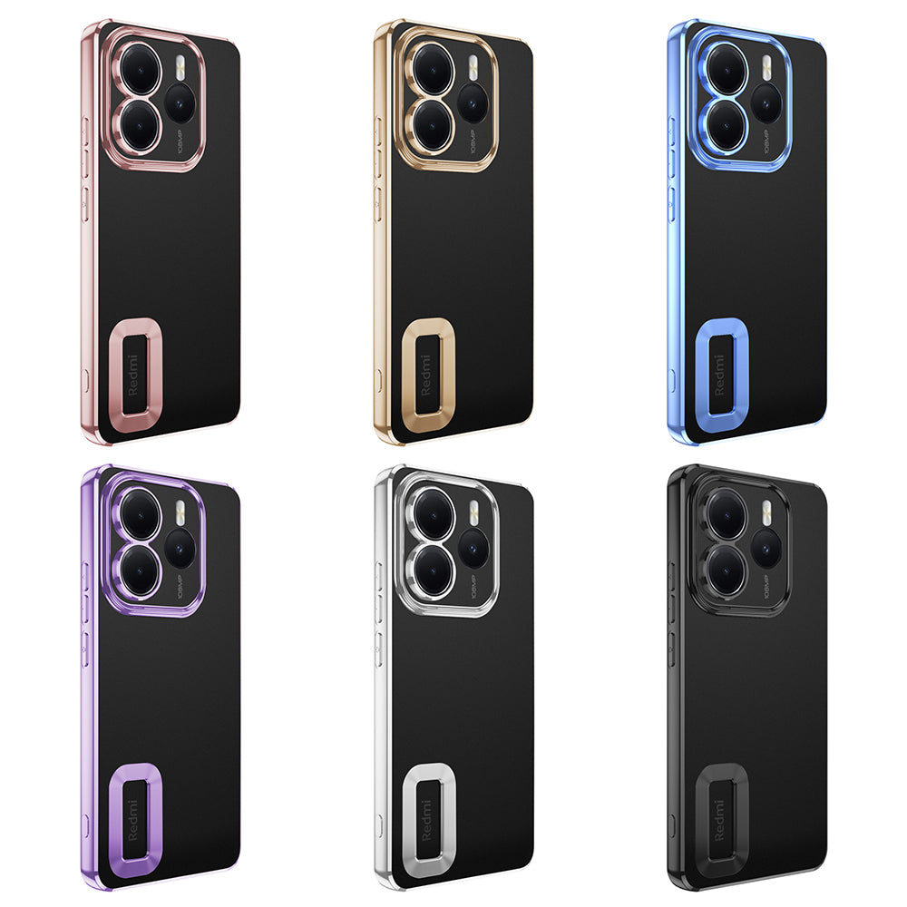 Xiaomi Redmi Note 14 5G Case Camera Protection Logo Showing Zore Omega Cover Silver 