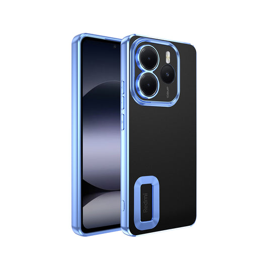 Xiaomi Redmi Note 14 5G Case Camera Protection Logo Showing Zore Omega Cover Sierra Blue