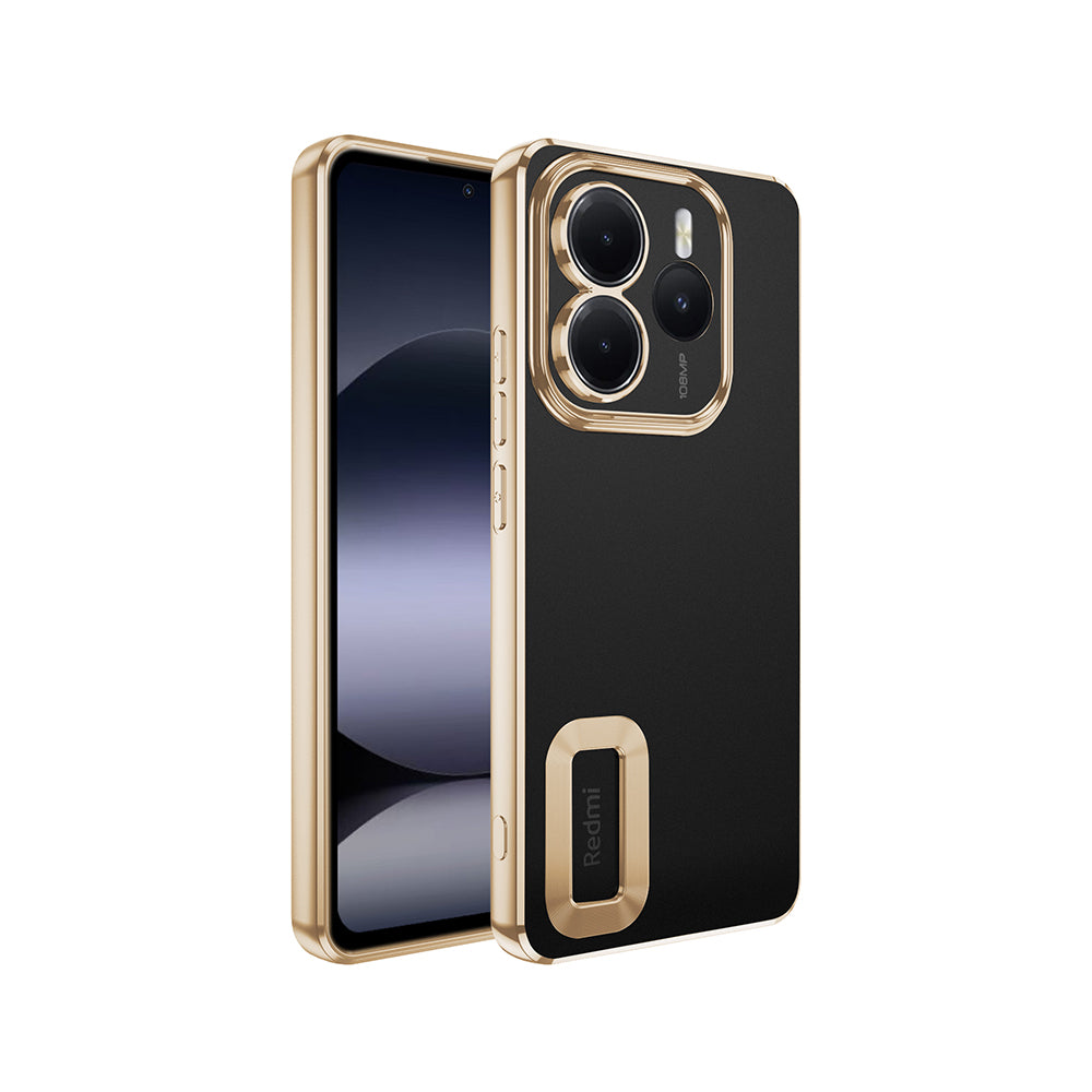 Xiaomi Redmi Note 14 5G Case Camera Protection Logo Showing Zore Omega Cover Gold