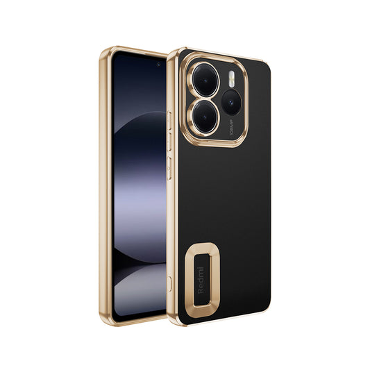 Xiaomi Redmi Note 14 5G Case Camera Protection Logo Showing Zore Omega Cover Gold