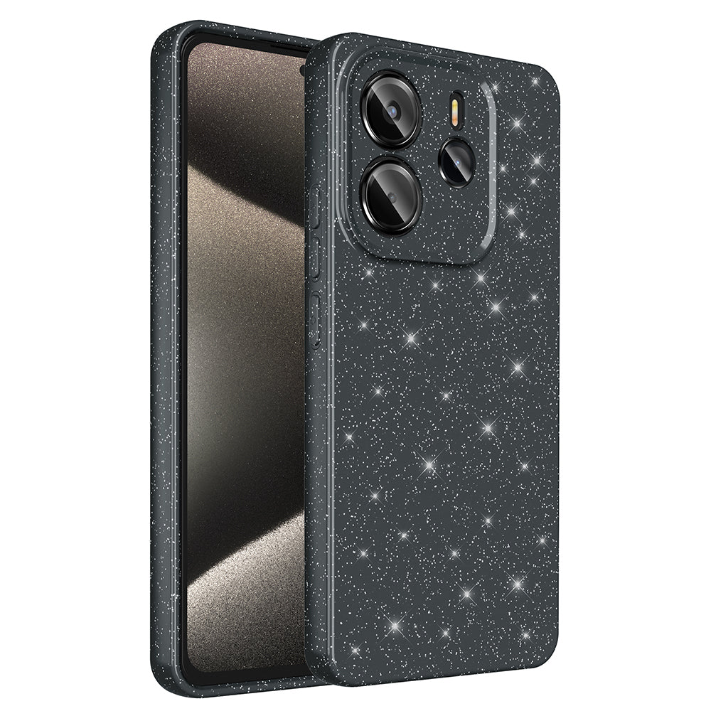 Xiaomi Redmi Note 14 5G Kılıf Kamera Korumalı Simli Lüks Zore Koton Kapak Siyah