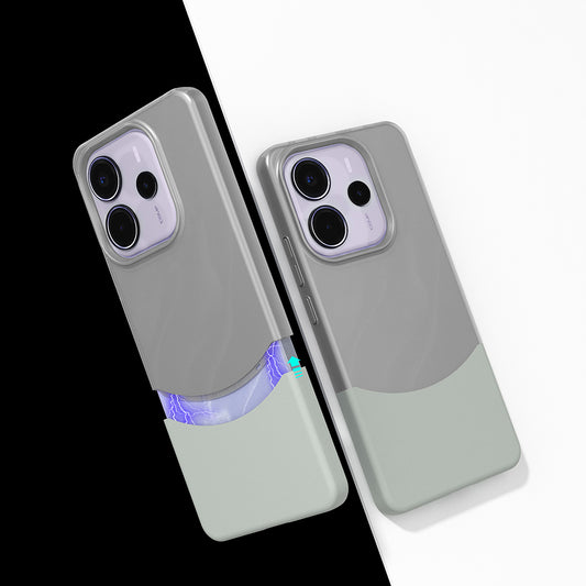 Xiaomi Redmi Note 14 5G Kılıf Mıknatıslı Zore Duble Kapak Gri