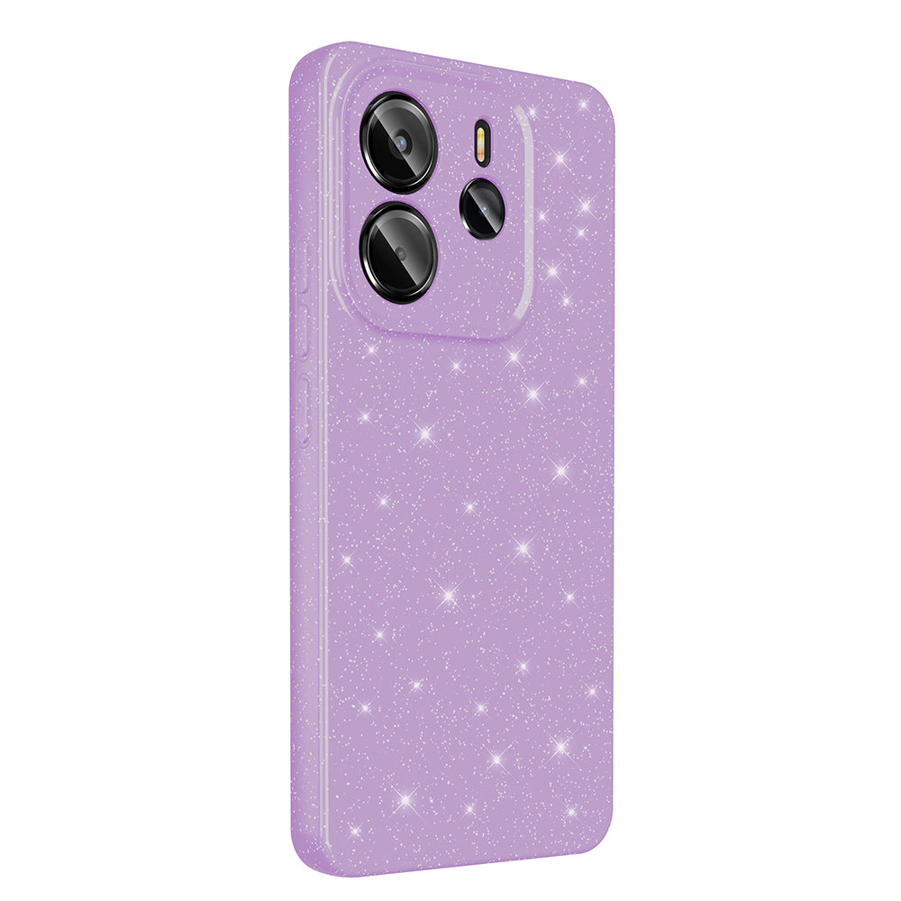 Xiaomi Redmi Note 14 Case Camera Protection Glitter Luxury Zore Cotton Cover Light Pink 