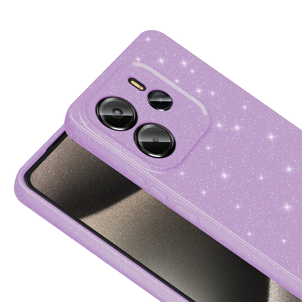 Xiaomi Redmi Note 14 Case Camera Protection Glitter Luxury Zore Cotton Cover Light Pink 