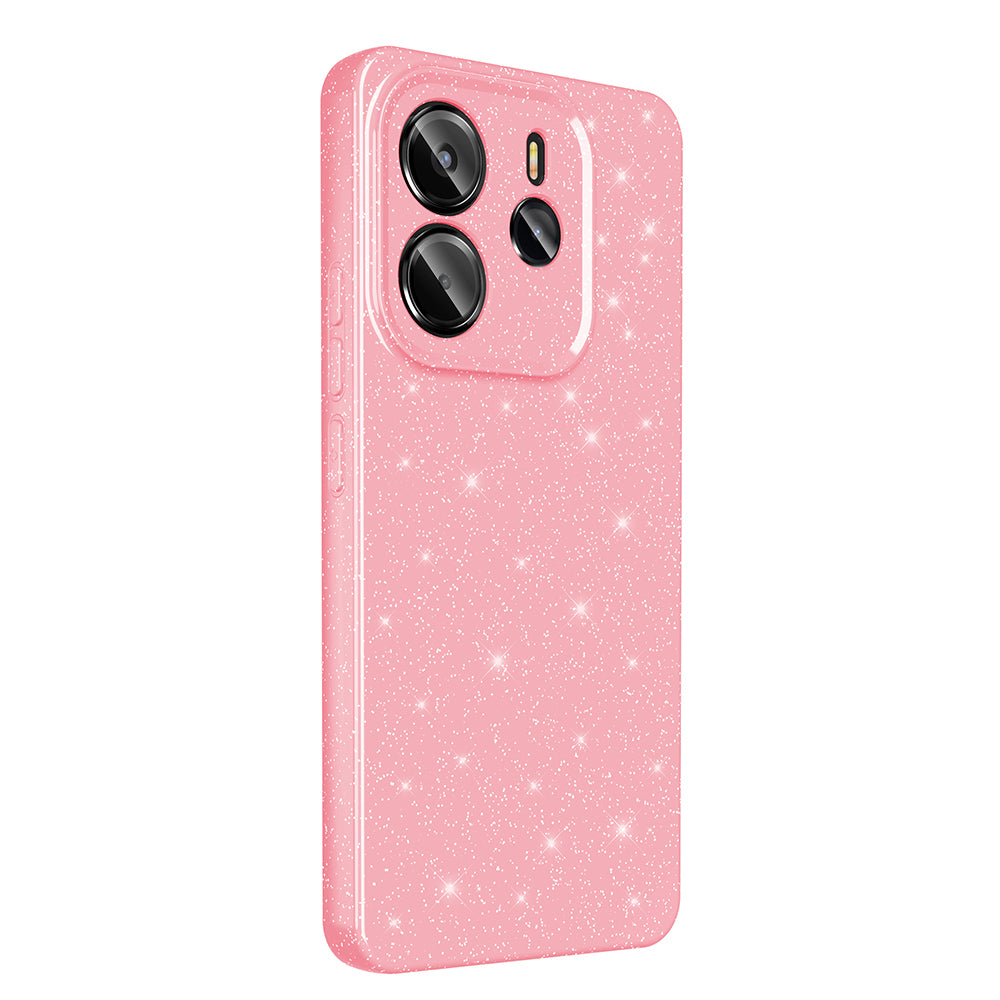 Xiaomi Redmi Note 14 Case Camera Protection Glitter Luxury Zore Cotton Cover Black 