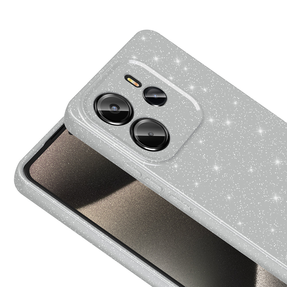 Xiaomi Redmi Note 14 Case Camera Protection Glitter Luxury Zore Cotton Cover Black 