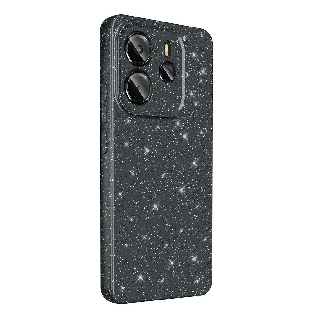 Xiaomi Redmi Note 14 Case Camera Protection Glitter Luxury Zore Cotton Cover Black 