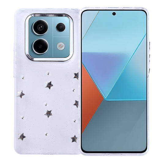 Xiaomi Redmi Note 14 Pro 4G Kılıf Airbag Tasarımlı Simli Şeffaf Zore Kutup Kapak Yıldız