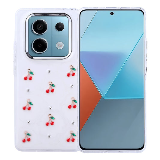 Xiaomi Redmi Note 14 Pro 4G Kılıf Airbag Tasarımlı Simli Şeffaf Zore Kutup Kapak Kiraz