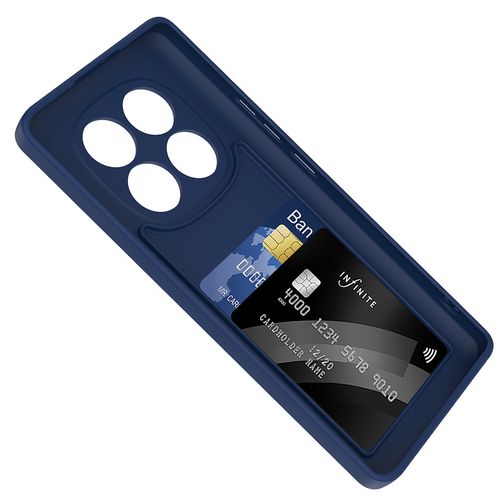 Xiaomi Redmi Note 14 Pro 4G Case Camera Protection Card Holder Zore Vitra Cover Navy Blue