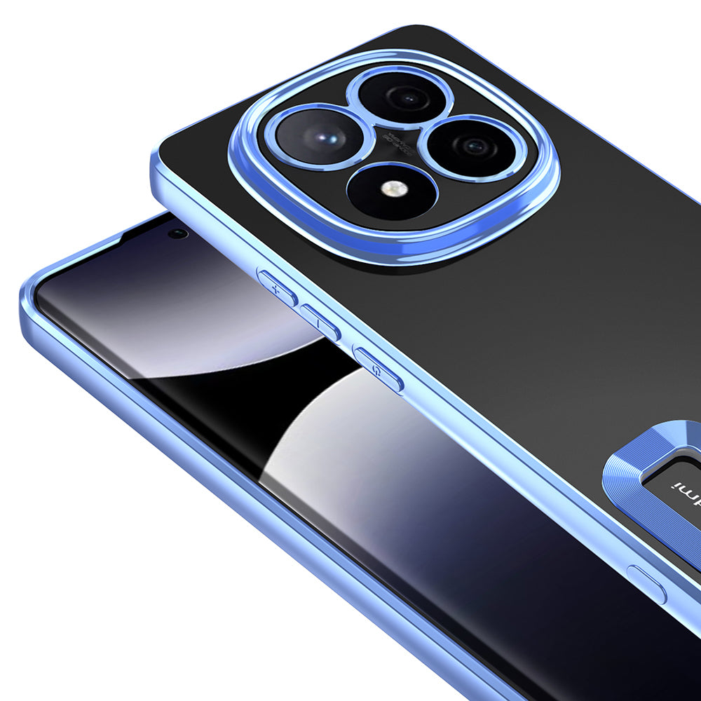 Xiaomi Redmi Note 14 Pro 4G Kılıf Kamera Korumalı Logo Gösteren Zore Omega Kapak Gümüş