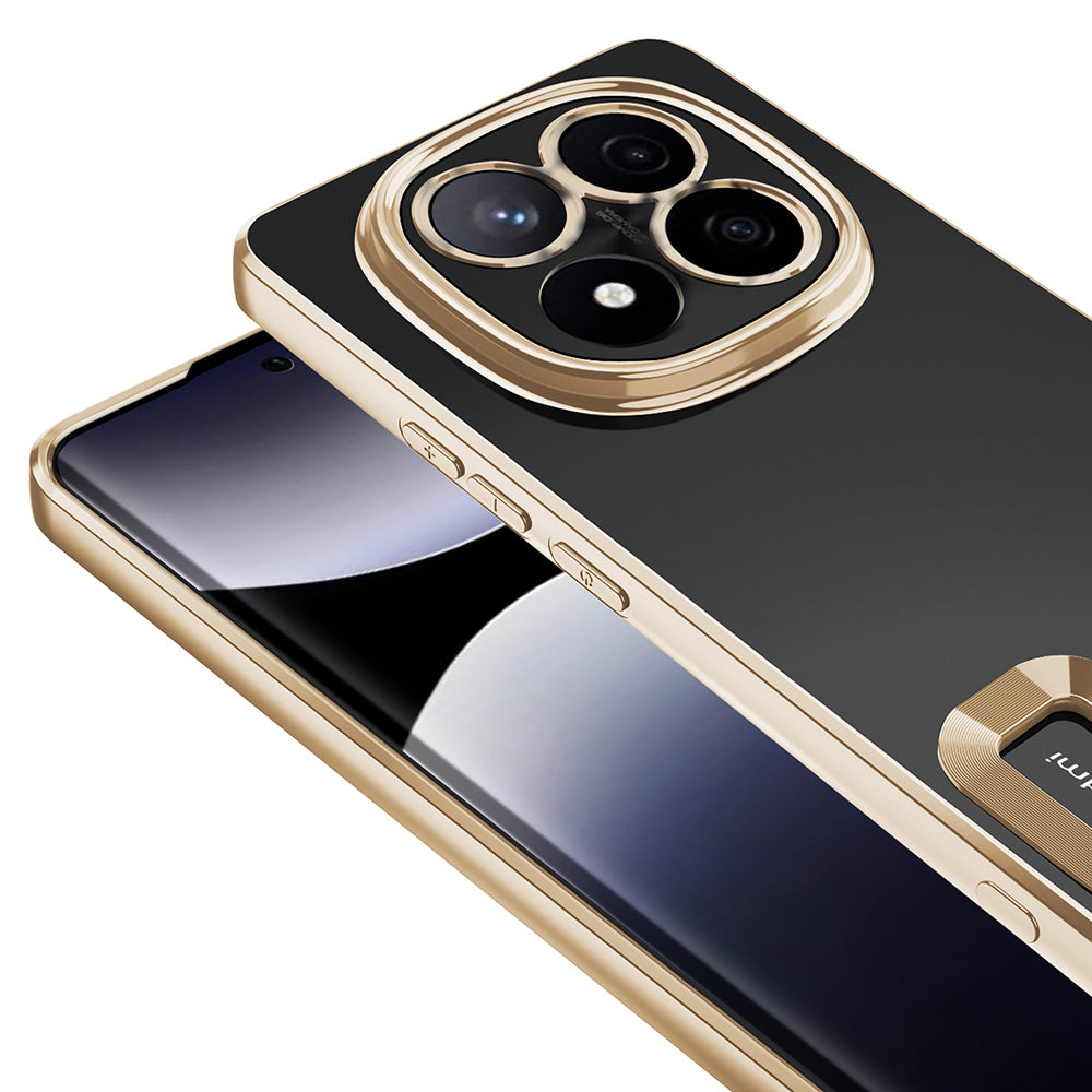 Xiaomi Redmi Note 14 Pro 4G Case Camera Protection Logo Showing Zore Omega Cover Gold 