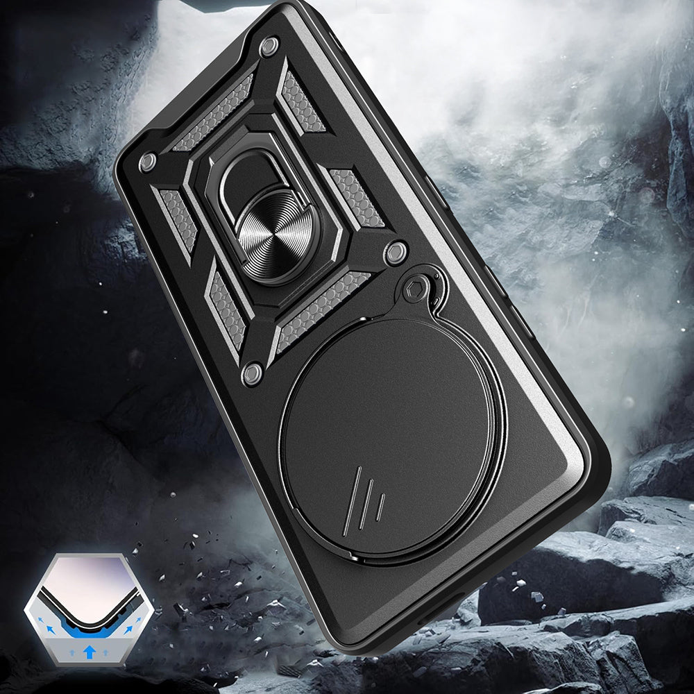 Xiaomi Redmi Note 14 Pro 4G Case Magnetic Stand Camera Protection Zore Sliding Vega Cover Blue